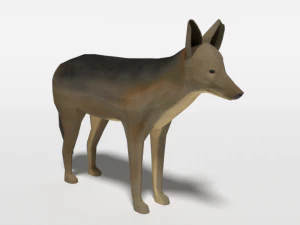 low poly cartoon jackal 3D Model