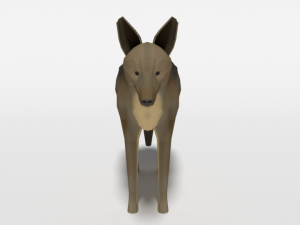 low poly cartoon jackal Modelo 3D