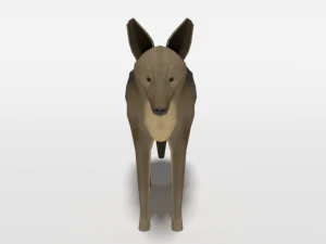 low poly cartoon jackal 3D Model