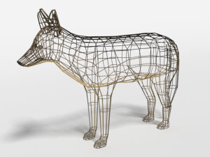 low poly cartoon jackal Modelo 3D