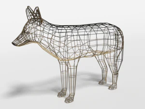 low poly cartoon jackal 3D Model