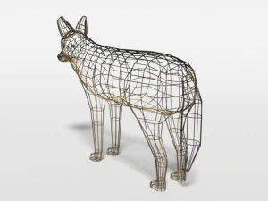 low poly cartoon jackal 3D Model