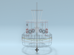 low poly cartoon candu e-z mini tugboat 3D Модель