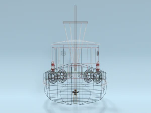 low poly cartoon candu e-z mini tugboat 3D Model
