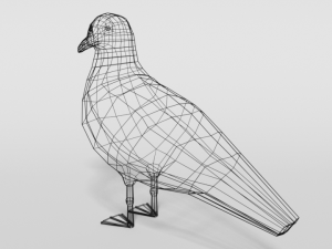 low poly cartoon seagull Modello 3D