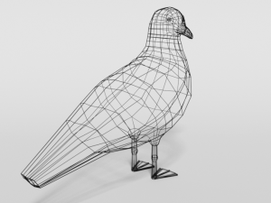 low poly cartoon seagull Modello 3D