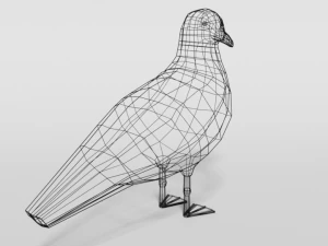 low poly cartoon seagull 3D Model