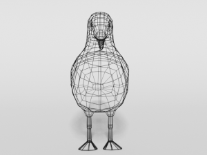 low poly cartoon seagull Modello 3D