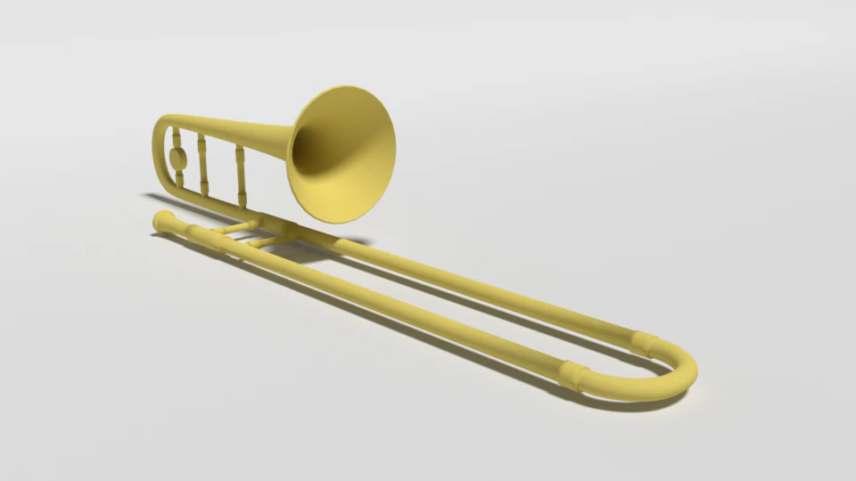 cartoon trombone 3D Model .c4d .max .obj .3ds .fbx .stl .blend 