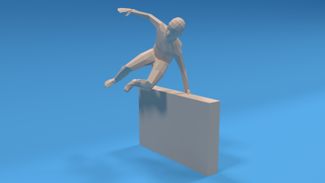 low poly kid jumping a wall 3D Model .c4d .max .obj .3ds .fbx .stl .blend