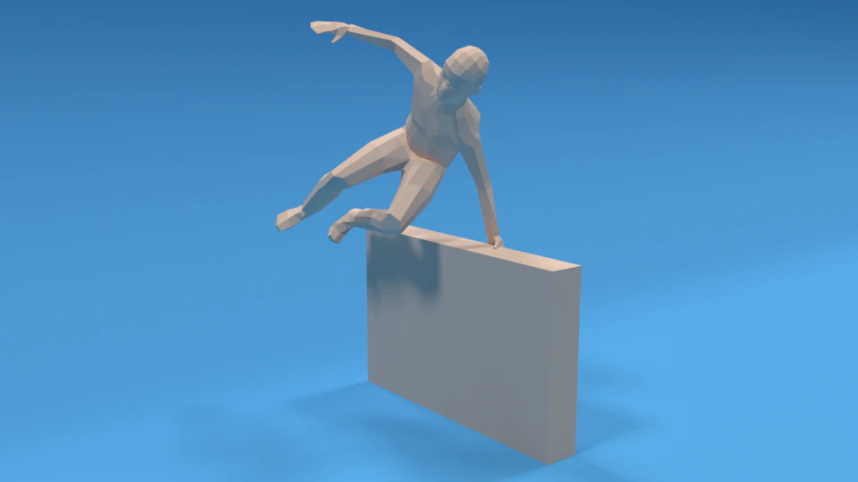 low poly kid jumping a wall 3D Model .c4d .max .obj .3ds .fbx .stl .blend