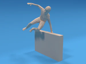 Dzieciak low-poly skaczący po ścianie Model 3D