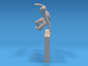 low poly kid jumping a wall 3D Model