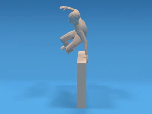 low poly kid jumping a wall 3D Model