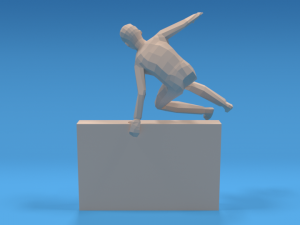 low poly kid jumping a wall 3D Model