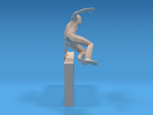 low poly kid jumping a wall 3D Model