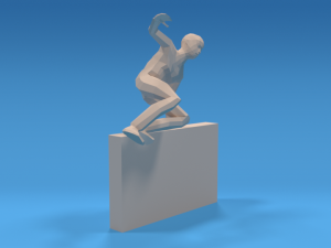 low poly kid jumping a wall 3D Model