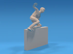 low poly kid jumping a wall 3D Model