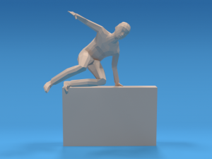 low poly kid jumping a wall 3D Model