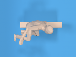 low poly kid jumping a wall 3D Model