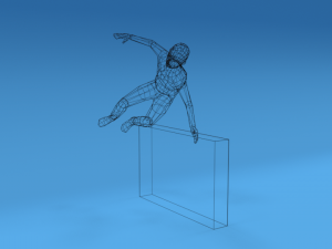 low poly kid jumping a wall 3D Model