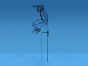 low poly kid jumping a wall 3D Model