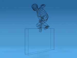 low poly kid jumping a wall 3D Model