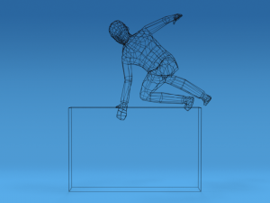 low poly kid jumping a wall 3D Model
