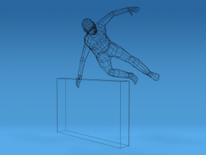 low poly kid jumping a wall 3D Model