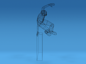 low poly kid jumping a wall 3D Model