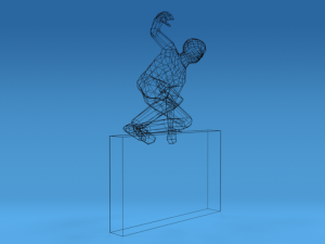 low poly kid jumping a wall 3D Model