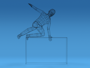 low poly kid jumping a wall 3D Model
