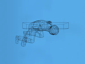 low poly kid jumping a wall 3D Model