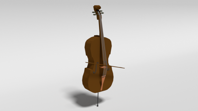 low poly cartoon cello 3D 모델 .c4d .max .obj .3ds .fbx .stl .blend 