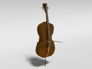 low poly cartoon cello Modèle 3D