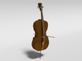 Low Poly Cartoon Cello 3D Model
