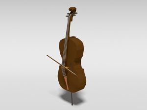 low poly cartoon cello 3D 모델