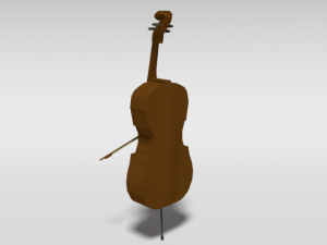 low poly cartoon cello 3D 모델