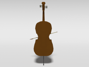 low poly cartoon cello 3D 모델
