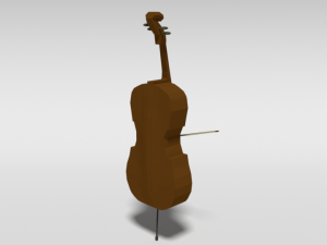 low poly cartoon cello 3D 모델