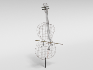 low poly cartoon cello 3D 모델