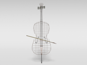 low poly cartoon cello 3D 모델