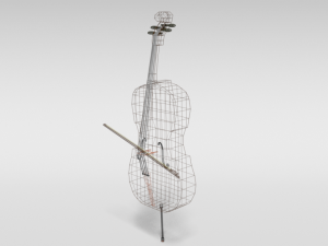 low poly cartoon cello 3D 모델