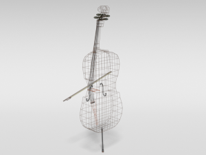 low poly cartoon cello 3D 모델