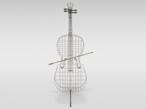 low poly cartoon cello 3D 모델