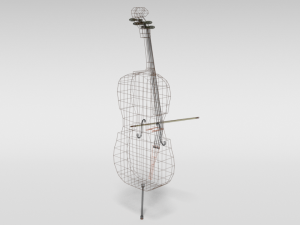 low poly cartoon cello 3D 모델