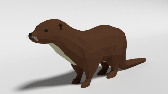 low poly cartoon otter 3D Model .c4d .max .obj .3ds .fbx .stl .blend