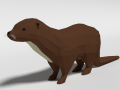 Low Poly Cartoon Otter Modello 3D