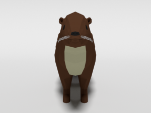 low poly cartoon otter 3D Model