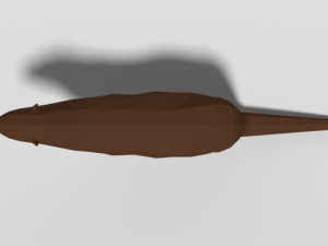 low poly cartoon otter 3D Model